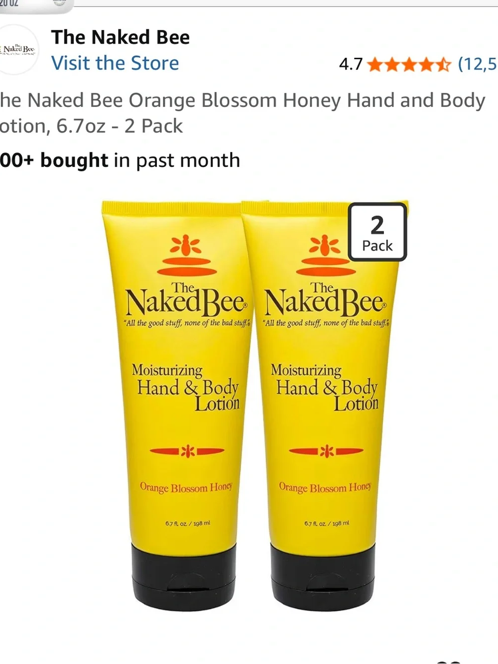 New, unopened Naked Bee Orange Blossom Honey Moisturizing Hand & Body Lotion — 2